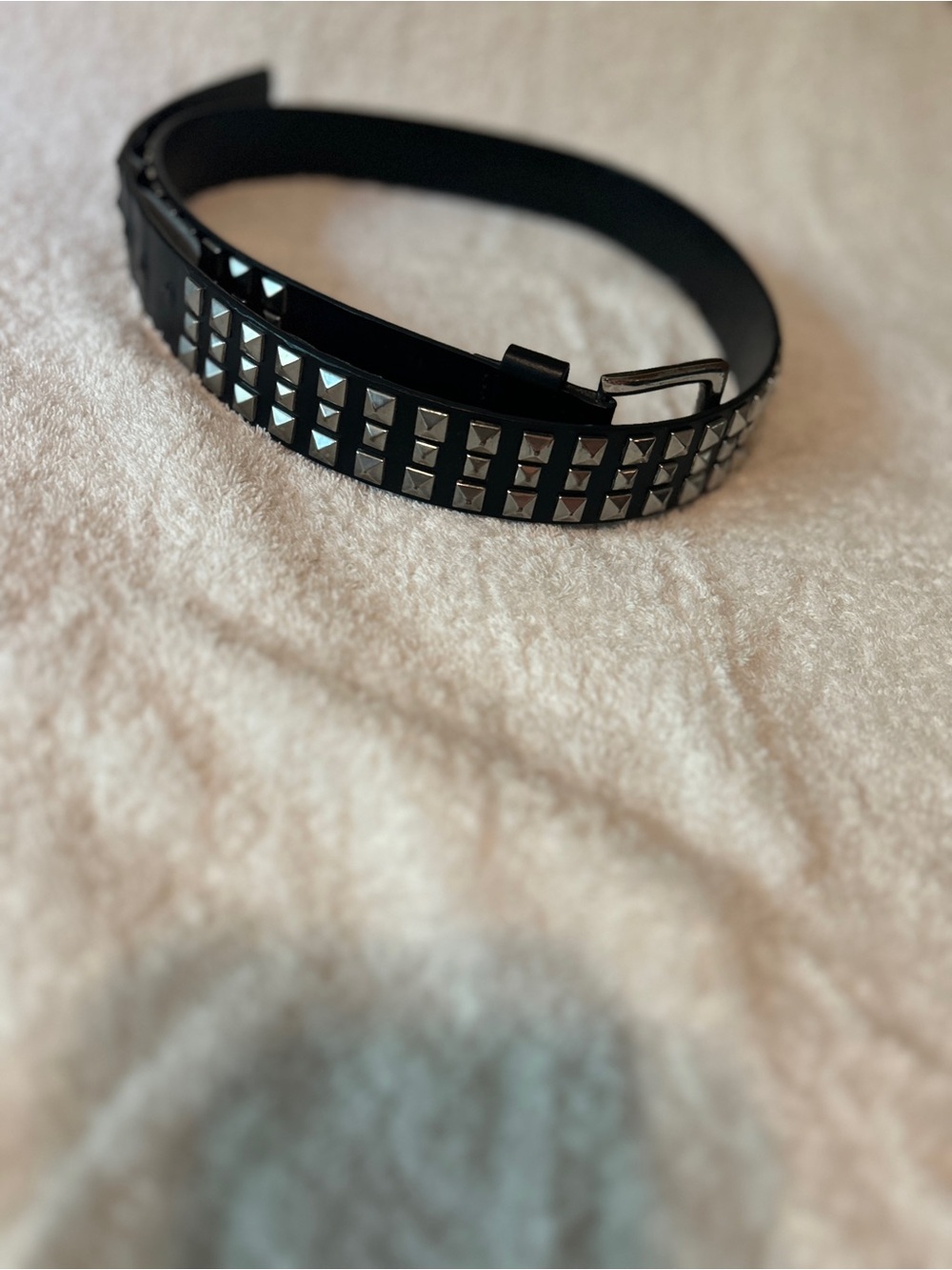 Black Studded Leather Belt